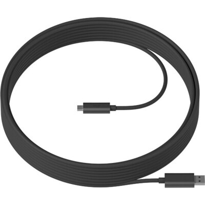 Кабел Logitech Strong USB Cable 10m, USB 3.2, Male USB A to Male USB C, Graphite