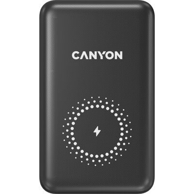 CANYON PB-1001 18W PD+QC 3.0+10W Magnet wireless charger powerbank 10000mAh Li-poly battery, Lightning Input:DC5V/2A, 9V/2A Type