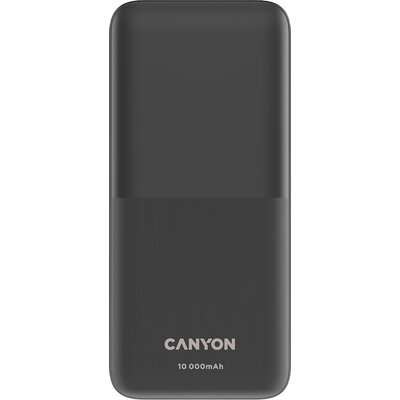 CANYON PB-1010, Power bank 10000mAh Li-pol battery with 2pcs Build-in Cable,  Input:  TYPE-C:  5V3A/9V2A  18WMicro USB: 5V2A/9V2