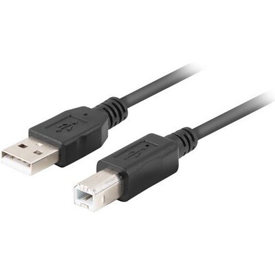 Кабел Lanberg Cable USB-A(M)->USB-B(M) 2.0 Ferrite 1M Box Black