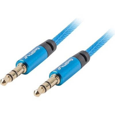 Кабел Lanberg mini jack 3.5mm M/M 3 pin cable 3m, blue premium