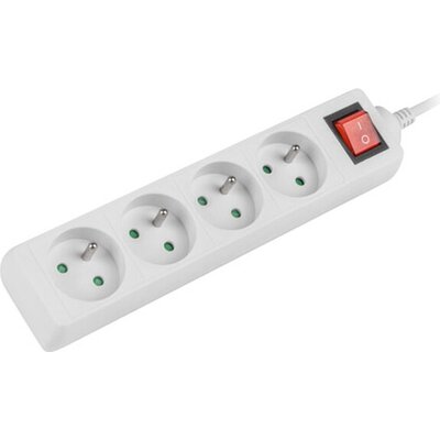 Разклонител Lanberg power strip 1.5m, 4 sockets, french with circuit breaker quality-grade copper cable, white