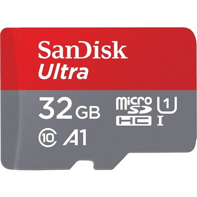 Карта памет SANDISK Ultra microSDHC, 32GB, A1, UHS-I, U1, Class 10, 120MB/s, Адаптер