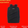 CANYON BPE-5, Laptop backpack for 15.6 inch, Product spec/size(mm): 400MM x300MM x 120MM(+60MM),Black, EXTERIOR materials:100% P