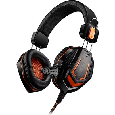 CANYON Gaming headset 3.5mm jack with microphone and volume control, with 2in1 3.5mm adapter, cable 2M, Black, 0.36kg