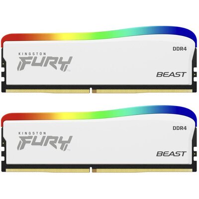Памет Kingston FURY Beast White RGB 16GB(2x8GB) DDR4 PC4-28800 3600MHz CL17