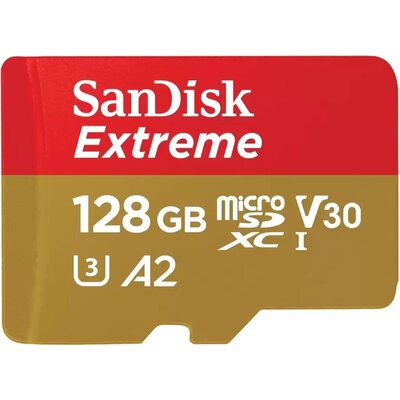 Карта памет SANDISK Extreme microSDXC 128GB U3 V30 + SD адаптер