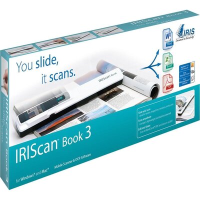 Преносим цветен скенер iris IRIScan Book 3 за книги и списания, 15 стр/минута, USB 2.0