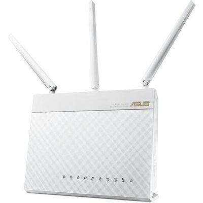 Безжичен Рутер ASUS RT-AC68U, Двубандов AC1900 WiFi 5 (802.11ac), IPv6, AiMesh, AiProtection Pro, 1300 Mbps, Бял