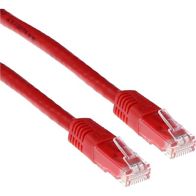 Мрежов пач кабел ACT U/UTP, CAT 6, RJ-45 - RJ-45, 0.5 m, Медни проводници, Червен, Булк опаковка