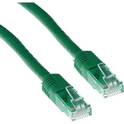 Мрежов пач кабел ACT U/UTP, CAT 6, RJ-45 - RJ-45, 0.5 m, Медни проводници, Зелен, Булк опаковка