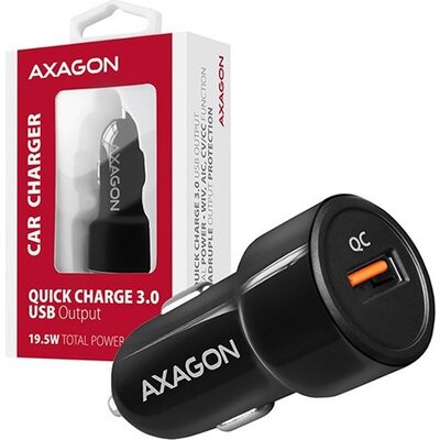 AXAGON PWC-QC car charger 1x QC3.0, 18W, black