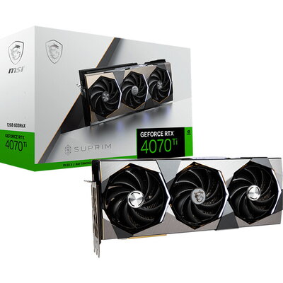 MSI Video Card Nvidia GeForce RTX 4070 Ti SUPRIM 12G, 12GB GDDR6X, 192bit, Boost: 2745 MHz, 7680 CUDA Cores, PCIe 4.0, 3x DP 1.4