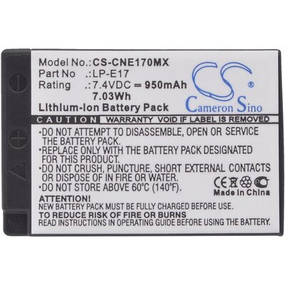 Батерия за камера CS-CNE170MX  CANON LPE17  7.4V  950mA Cameron Sino