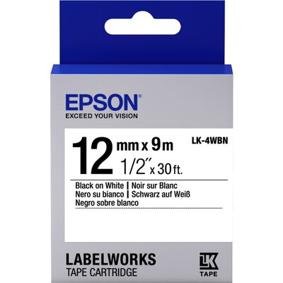 Консуматив Epson Label Cartridge Standard LK-4WBN Black/White 12mm (9m)