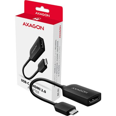 A modern USB-C -> HDMI 2.0 active adapter AXAGON RVC-HI2 for connecting an HDMI /TV/projector to a notebook or mobile phone u