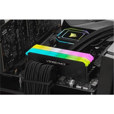 CORSAIR VENGEANCE RGB RS 8GB DDR4 3200MHz DIMM Unbuffered 16-20-20-38 Black PCB 1.35V XMP 2.0
