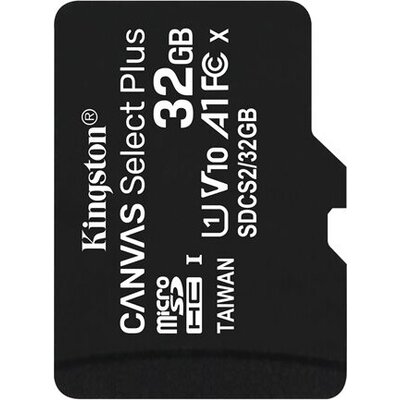KINGSTON 32GB micSDHC Canvas Select Plus 100R A1 C10 Single Pack w/o ADP