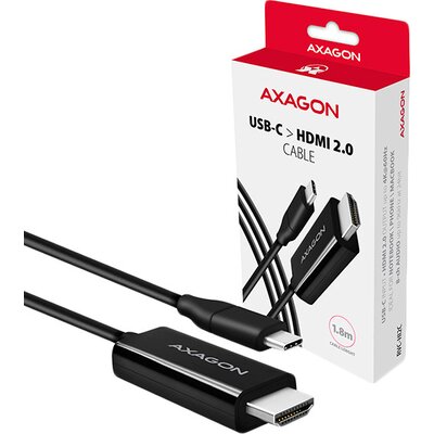 Active USB-C > HDMI 2.0 cable - adapter AXAGON RVC-HI2C for connecting a HDMI monitor/TV/projector to a notebook or mobile ph