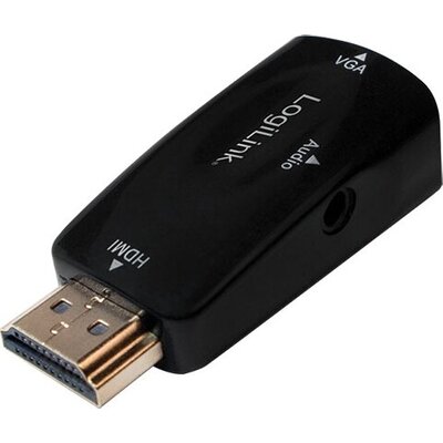 Adapter HDMI M - VGA F + 3.5mm, 1080p, CV0107