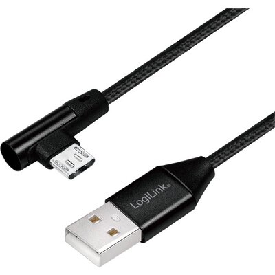 Cable USB2.0 A-C M/M, 1m, Angled, Logilink CU0138