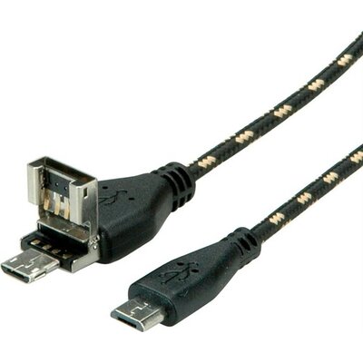 Cable USB2.0 A+MicroB-MicroB,M/M,OTG,1m,11.02.8314