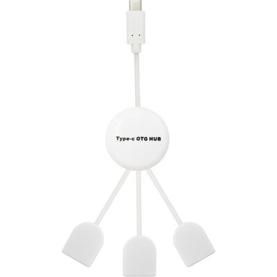 USB HUB 3xUSB3.1, USB-C, OTG, White, 12050