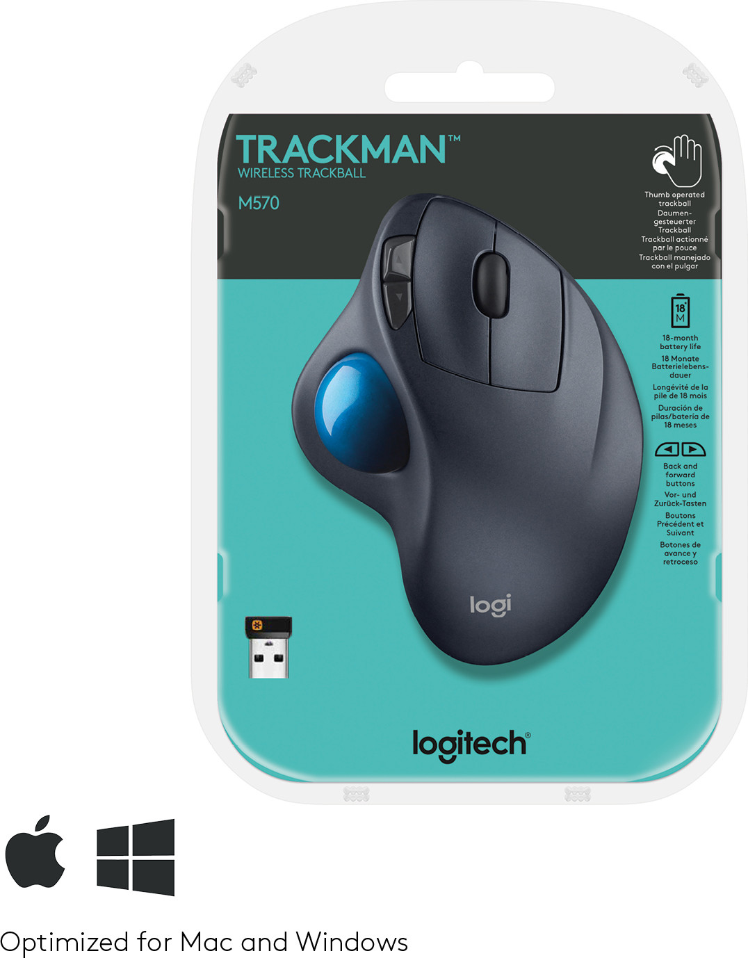 Logitech M570 Wireless Trackball - 910-001882