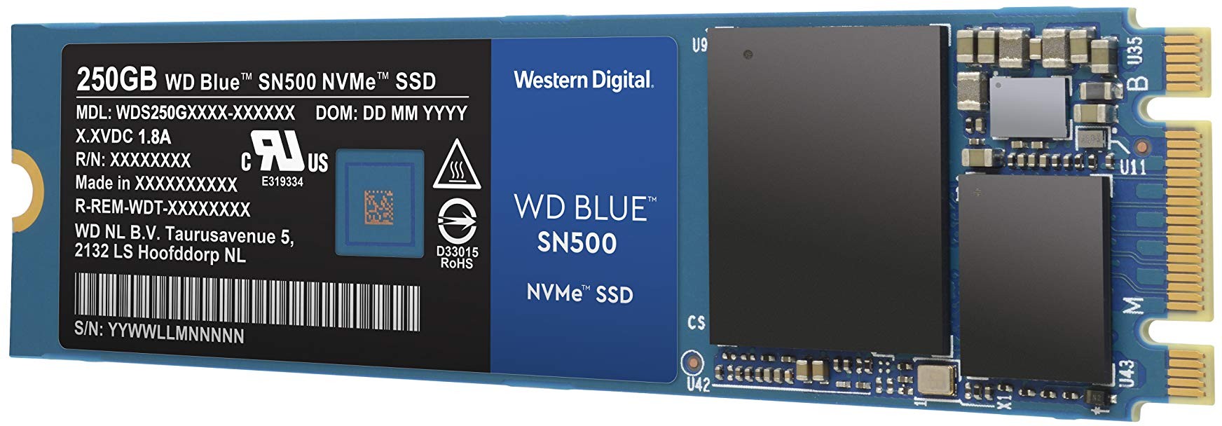 SSD WD Blue SN500 250GB NVMe - WDS250G1B0C