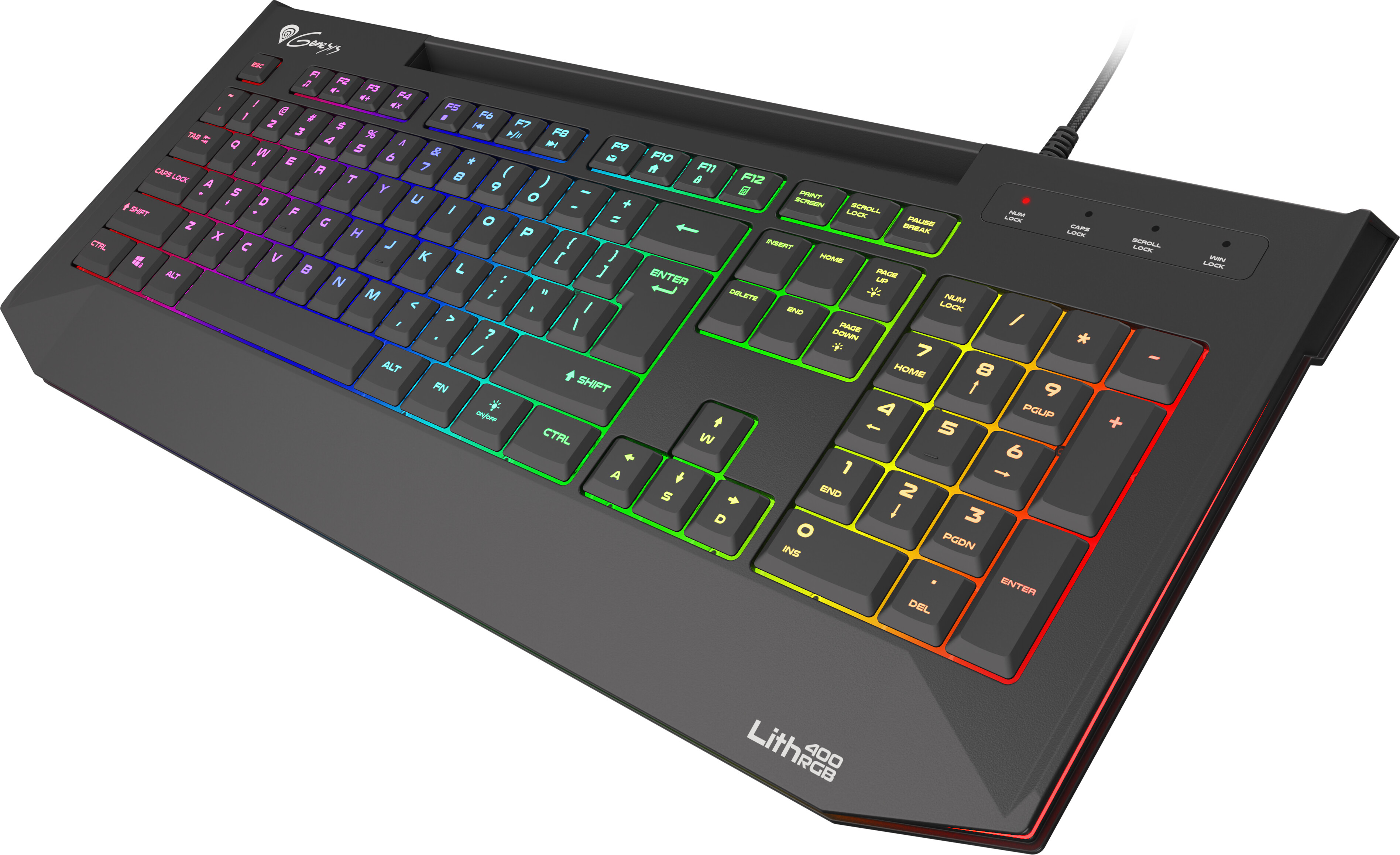 Клавиатура Genesis Gaming Keyboard Lith 400 RGB US Layout RGB Backlight ...