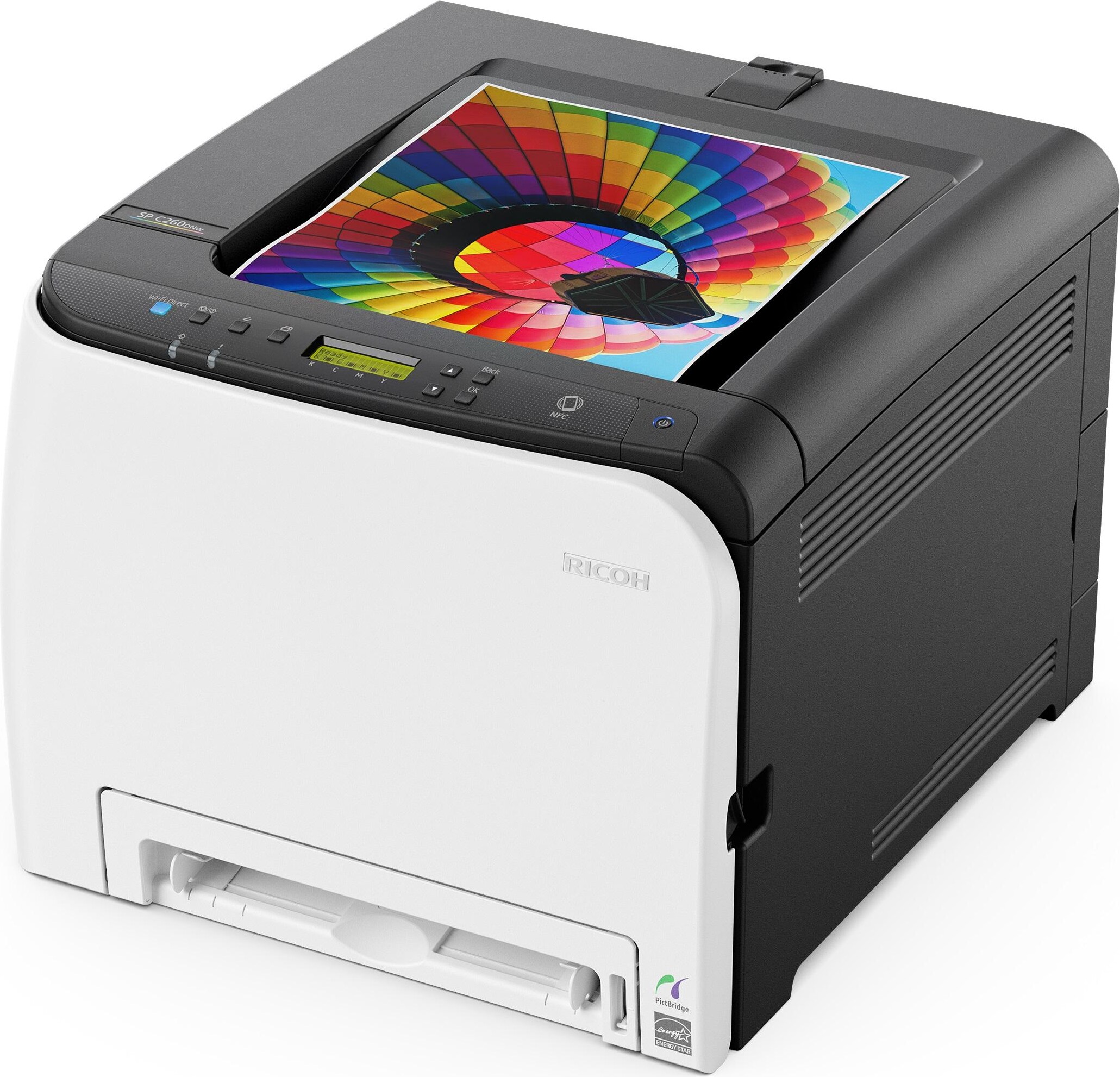 Цветен лазерен принтер RICOH SP C261DNw, A4, USB, LAN, WiFi ...